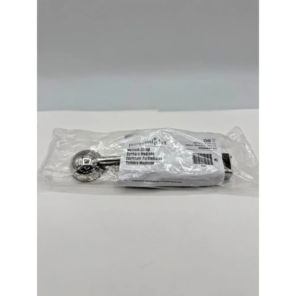 Pampered Chef Medium Scoop Stainless Steel 2 Tablespoon 2540 New DISHWASHER SAFE